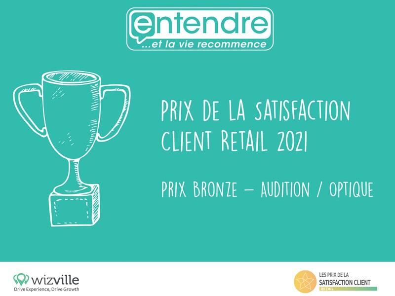 Entendre reçoit le prix Bronze de la satisfaction client Entendre reçoit le prix Bronze de la satisfaction client